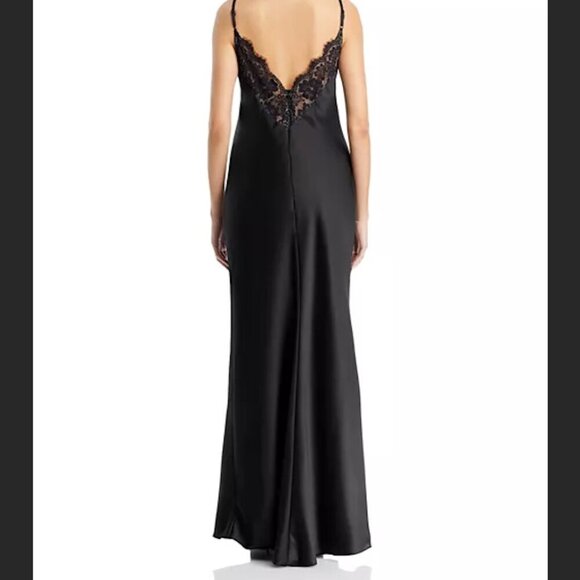 NWT AQUA long elegant cowl neckline with lace open back - Picture 1 of 8